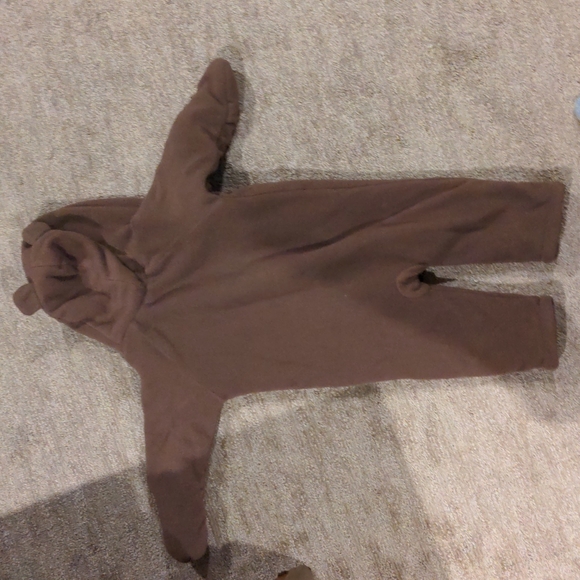 Old navy brown Fleece Hooded Pram 18-24 - Picture 3 of 3